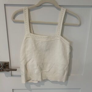 Banana Republic Classic Cream Knit Tank Top - Women's Summer Sweater Tank